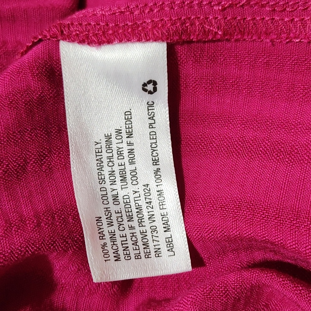 Knox Rose NWT Women's Rich Magenta V-Neck Dress Sz L - Picture 7 of 7